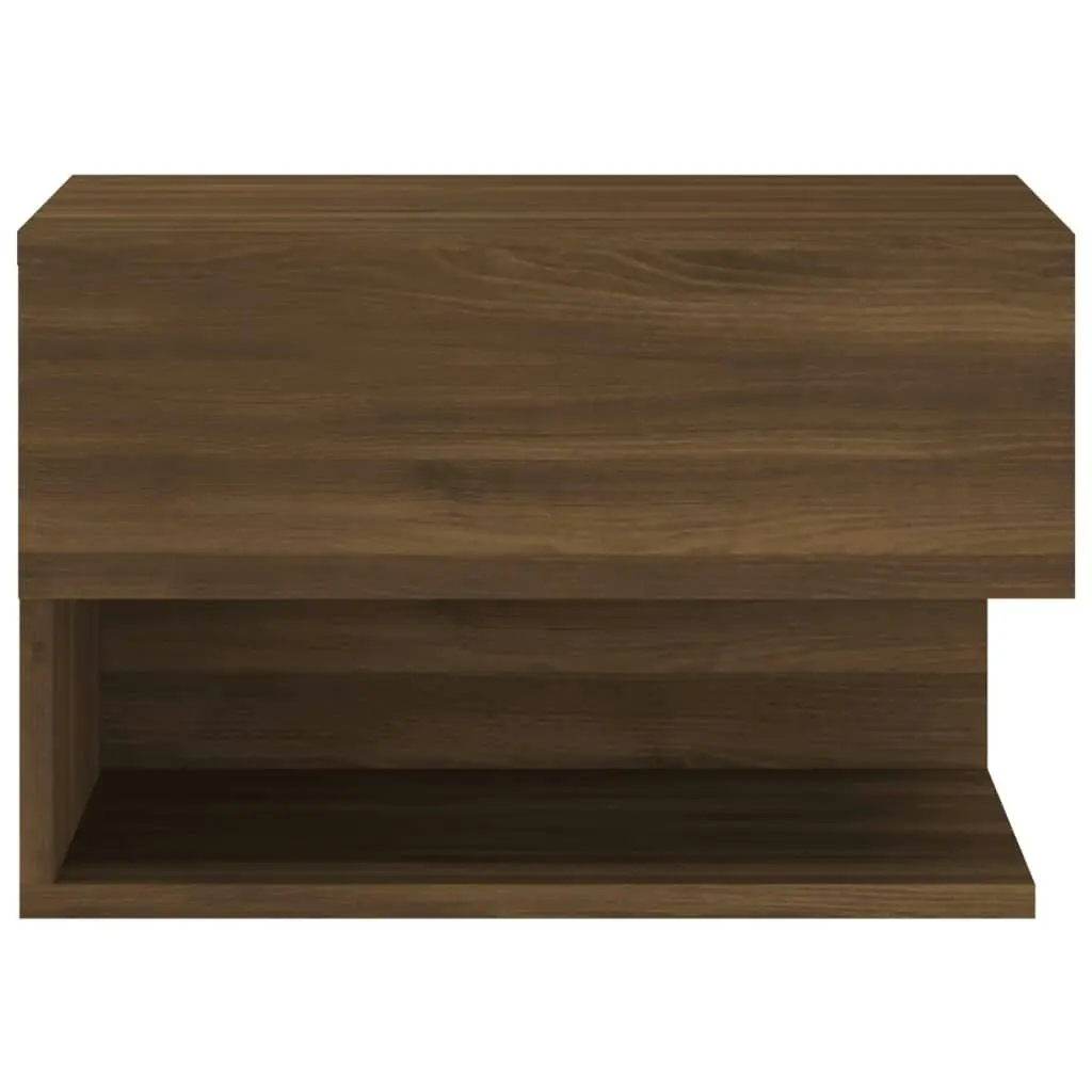 Wall-mounted Bedside Cabinet Brown Oak 816950