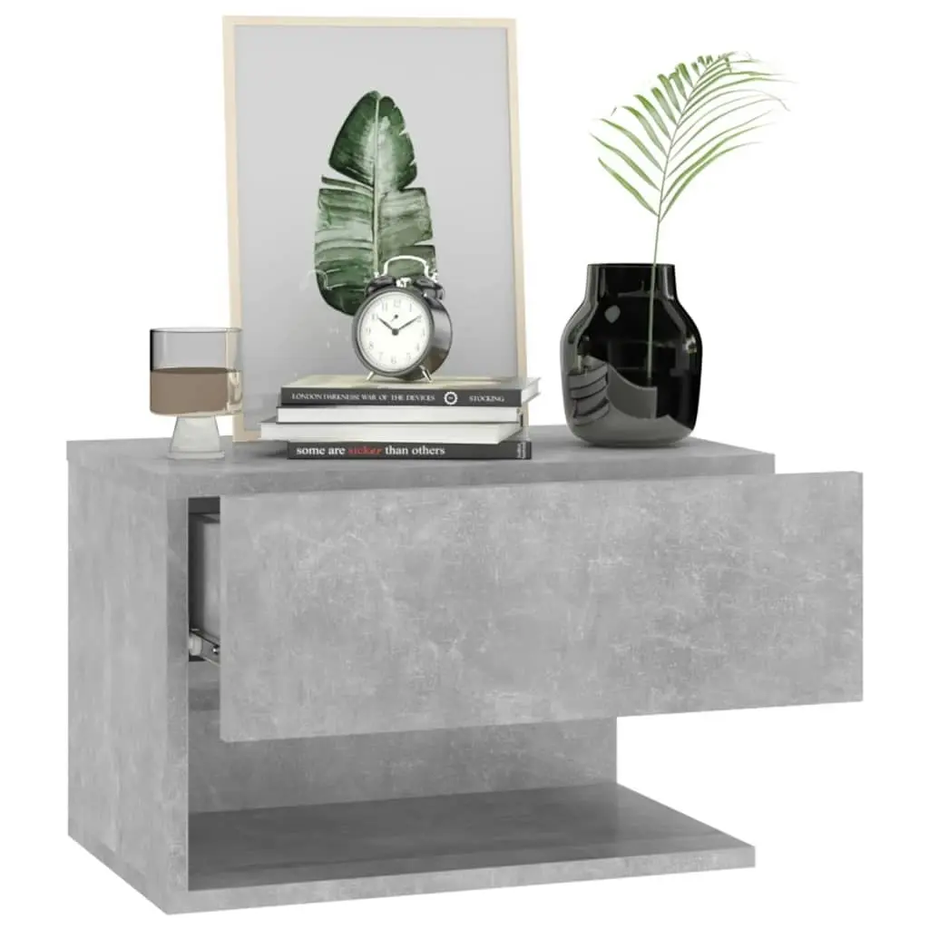 Wall-mounted Bedside Cabinet Concrete Grey 810961