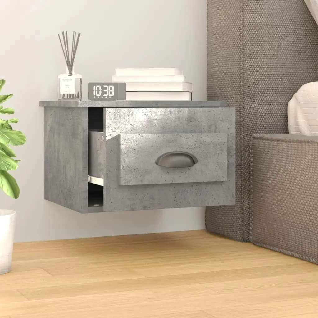 Wall-mounted Bedside Cabinet Concrete Grey 41.5x36x28cm 816384