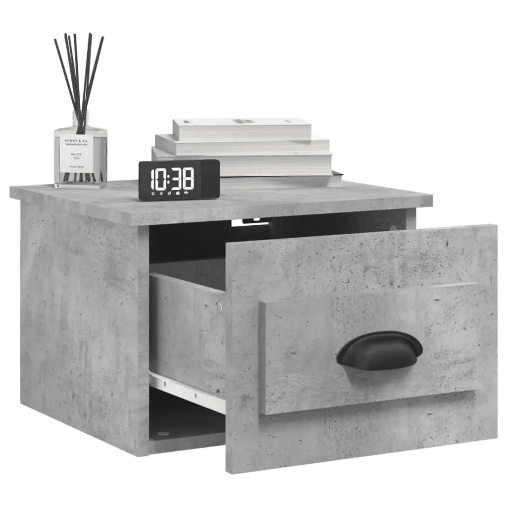 Wall-mounted Bedside Cabinet Concrete Grey 41.5x36x28cm 816384