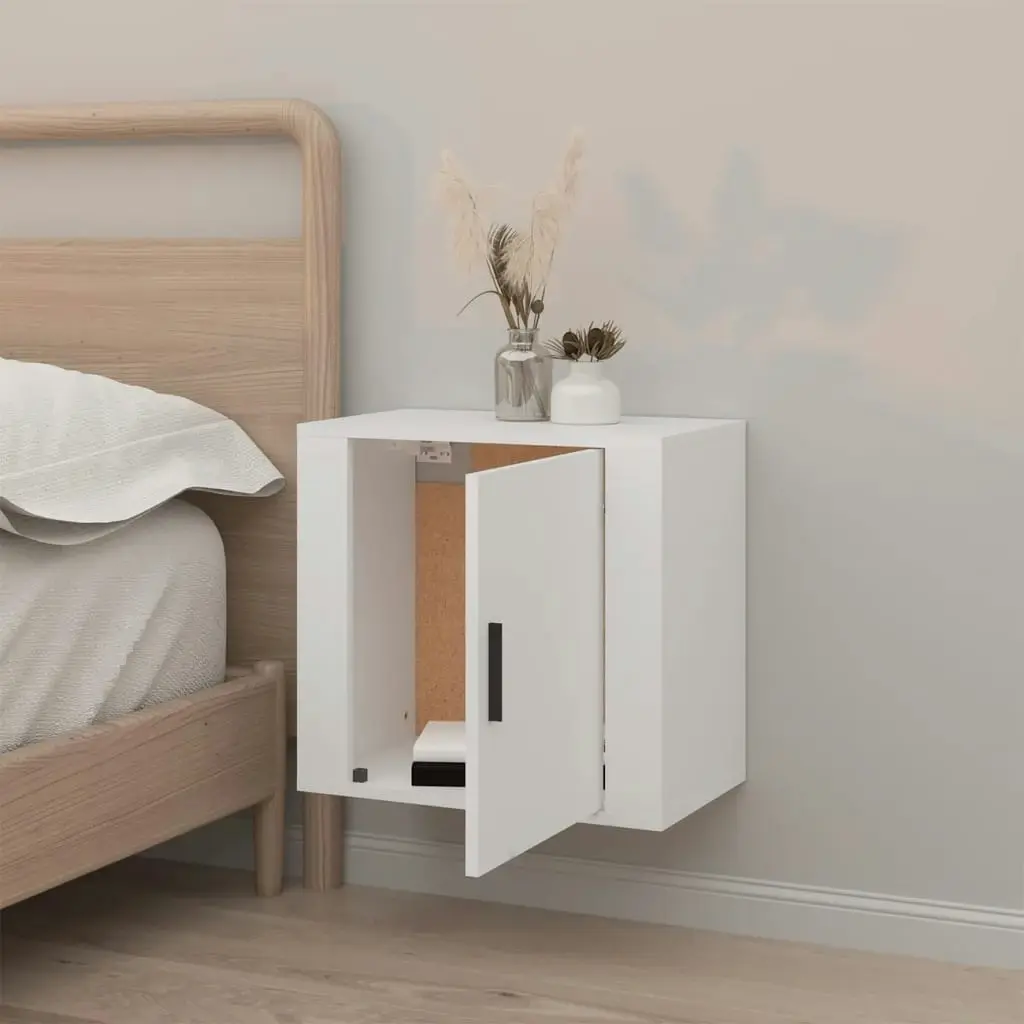 Wall-mounted Bedside Cabinet White 50x30x47 cm 816864