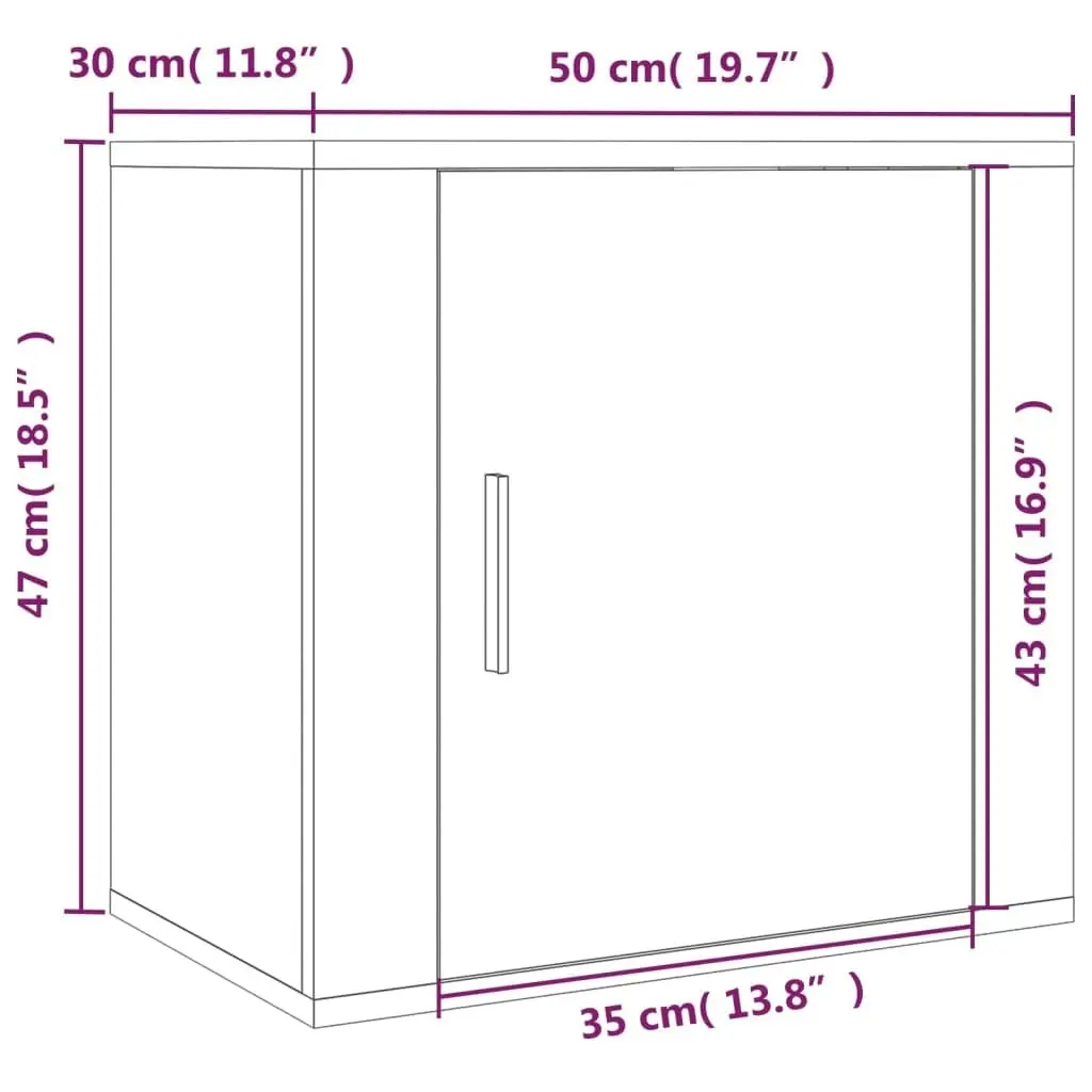 Wall-mounted Bedside Cabinet White 50x30x47 cm 816864