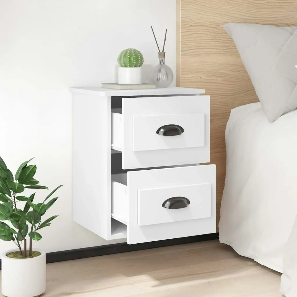 Wall-mounted Bedside Cabinet White 41.5x36x53cm 816392