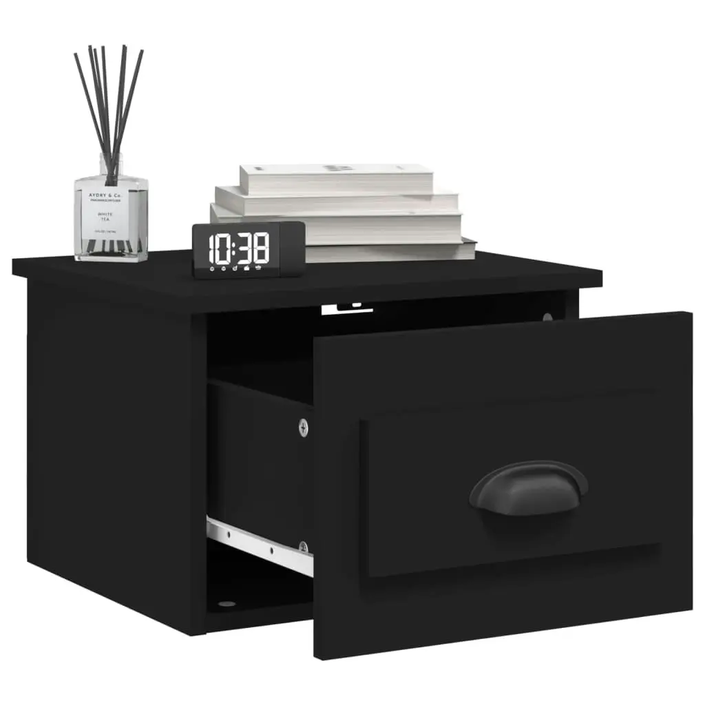 Wall-mounted Bedside Cabinets 2 pcs Black 41.5x36x28cm 816379