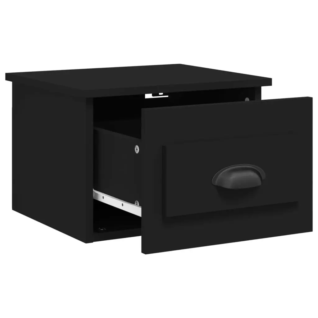 Wall-mounted Bedside Cabinets 2 pcs Black 41.5x36x28cm 816379