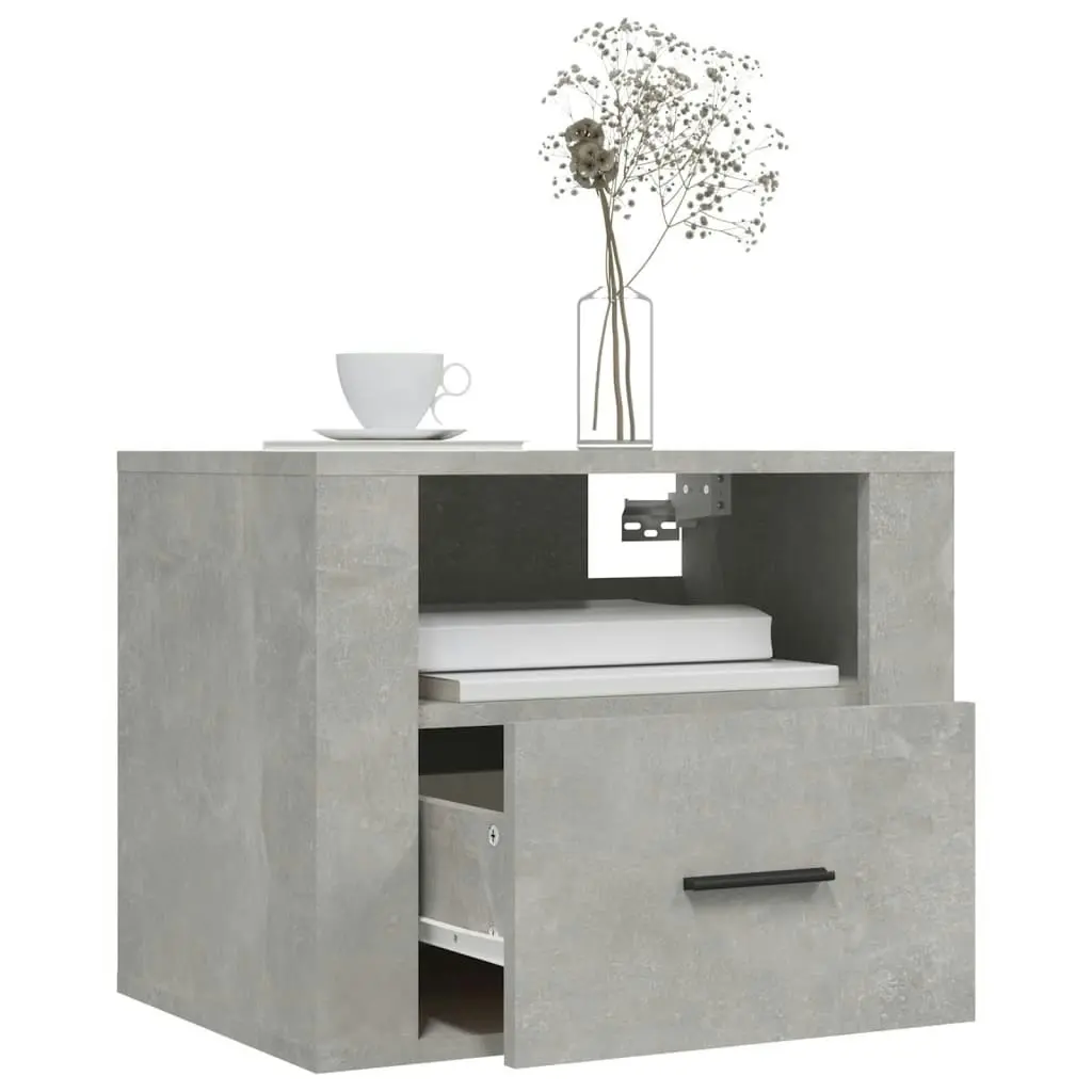 Wall-mounted Bedside Cabinets 2 pcs Concrete Grey 50x36x40 cm 816889