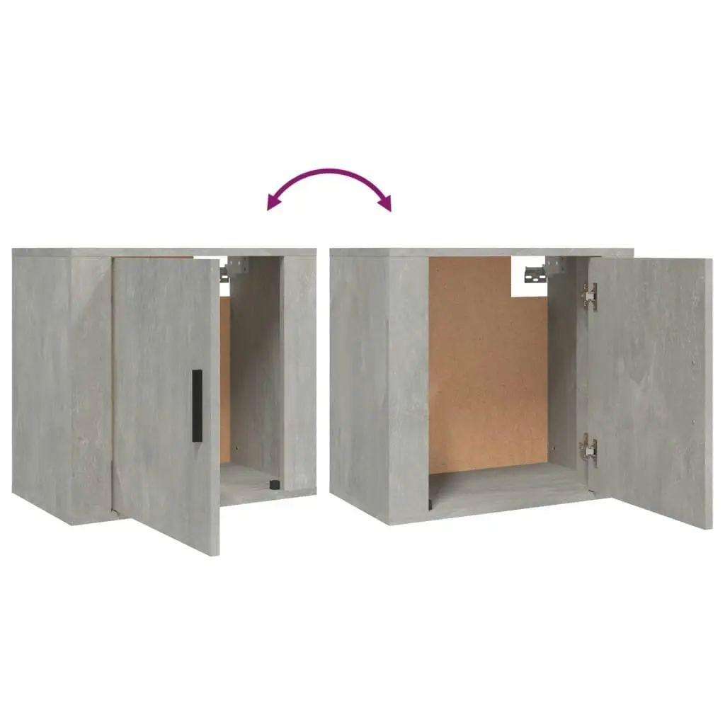 Wall-mounted Bedside Cabinets 2 pcs Concrete Grey 50x30x47 cm 816873