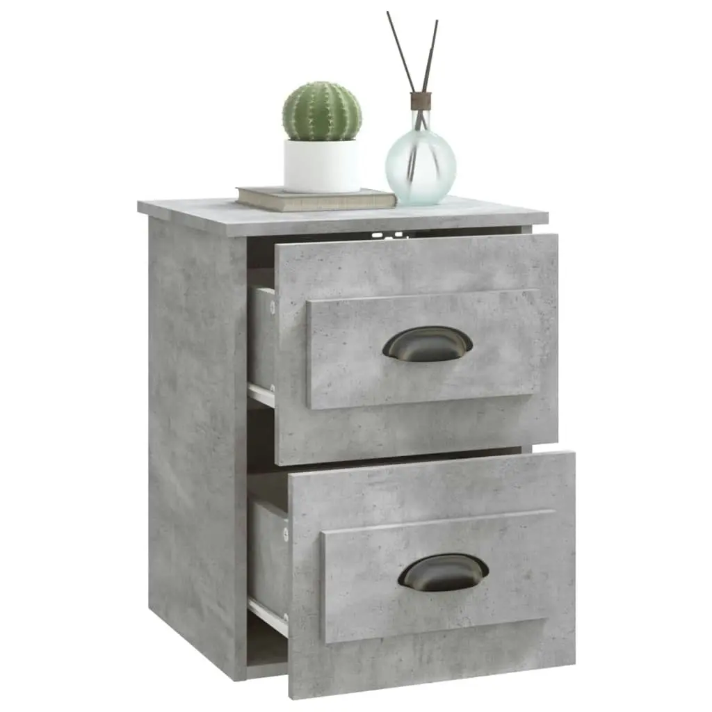 Wall-mounted Bedside Cabinets 2 pcs Concrete Grey 41.5x36x53cm 816401