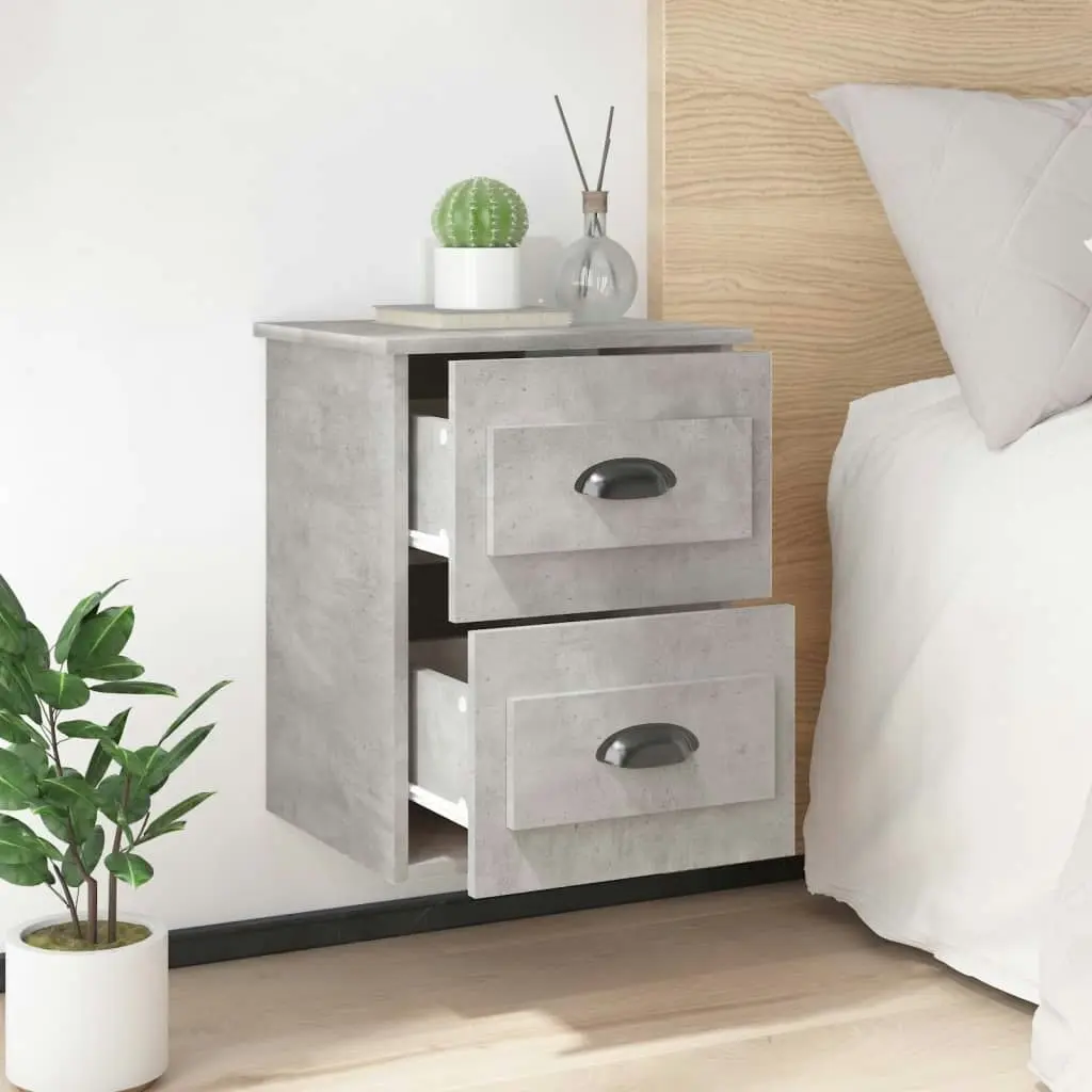 Wall-mounted Bedside Cabinets 2 pcs Concrete Grey 41.5x36x53cm 816401