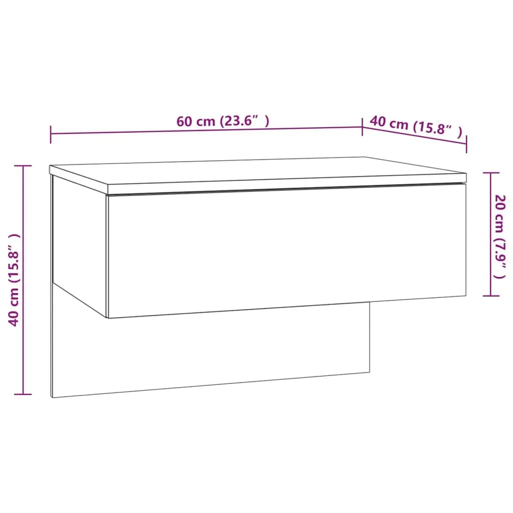 Wall-mounted Bedside Cabinets 2 pcs Grey Sonoma 816943