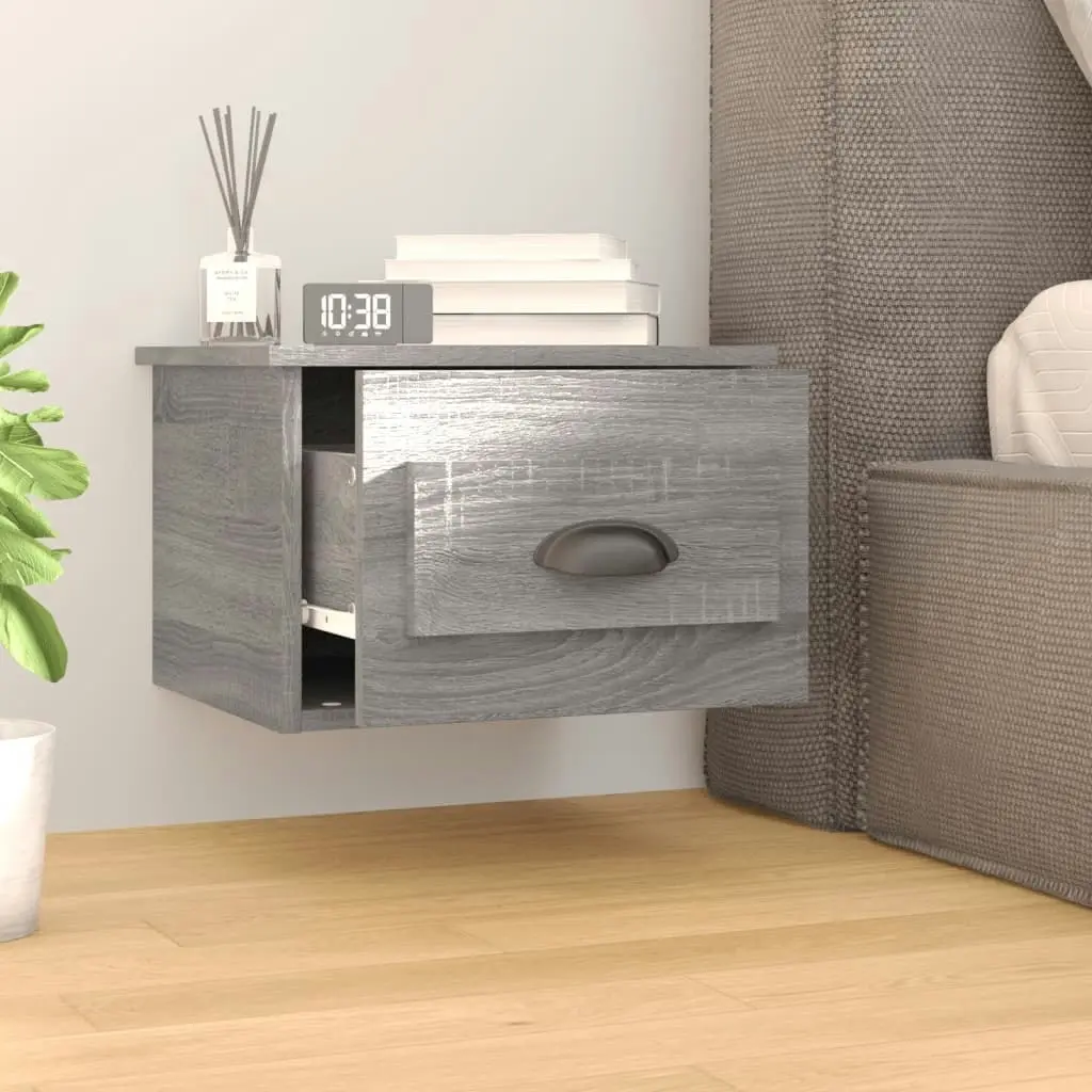 Wall-mounted Bedside Cabinets 2 pcs Grey Sonoma 41.5x36x28cm 816389