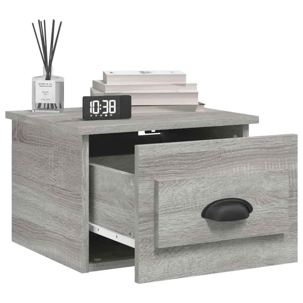 Wall-mounted Bedside Cabinets 2 pcs Grey Sonoma 41.5x36x28cm 816389