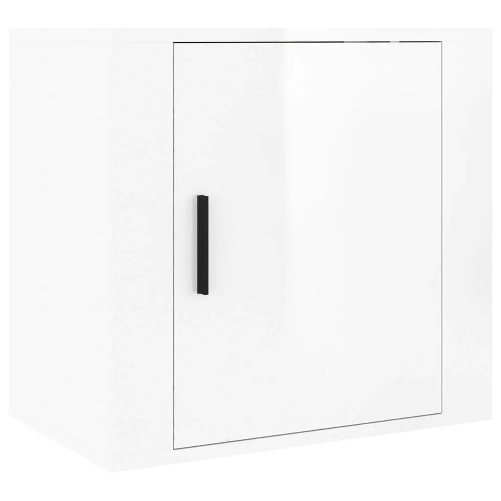 Wall-mounted Bedside Cabinets 2 pcs High Gloss White 50x30x47cm 816869