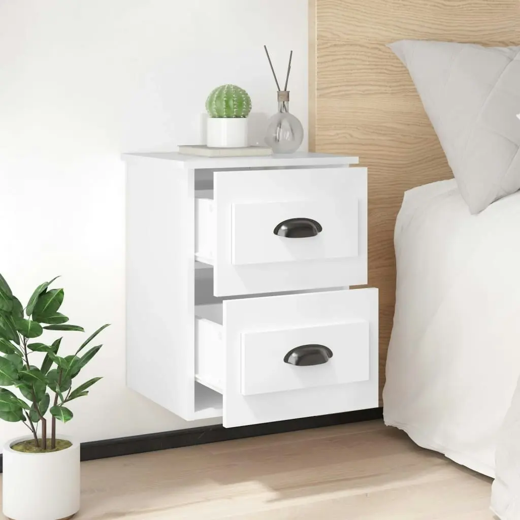 Wall-mounted Bedside Cabinets 2 pcs High Gloss White 41.5x36x53cm 816397