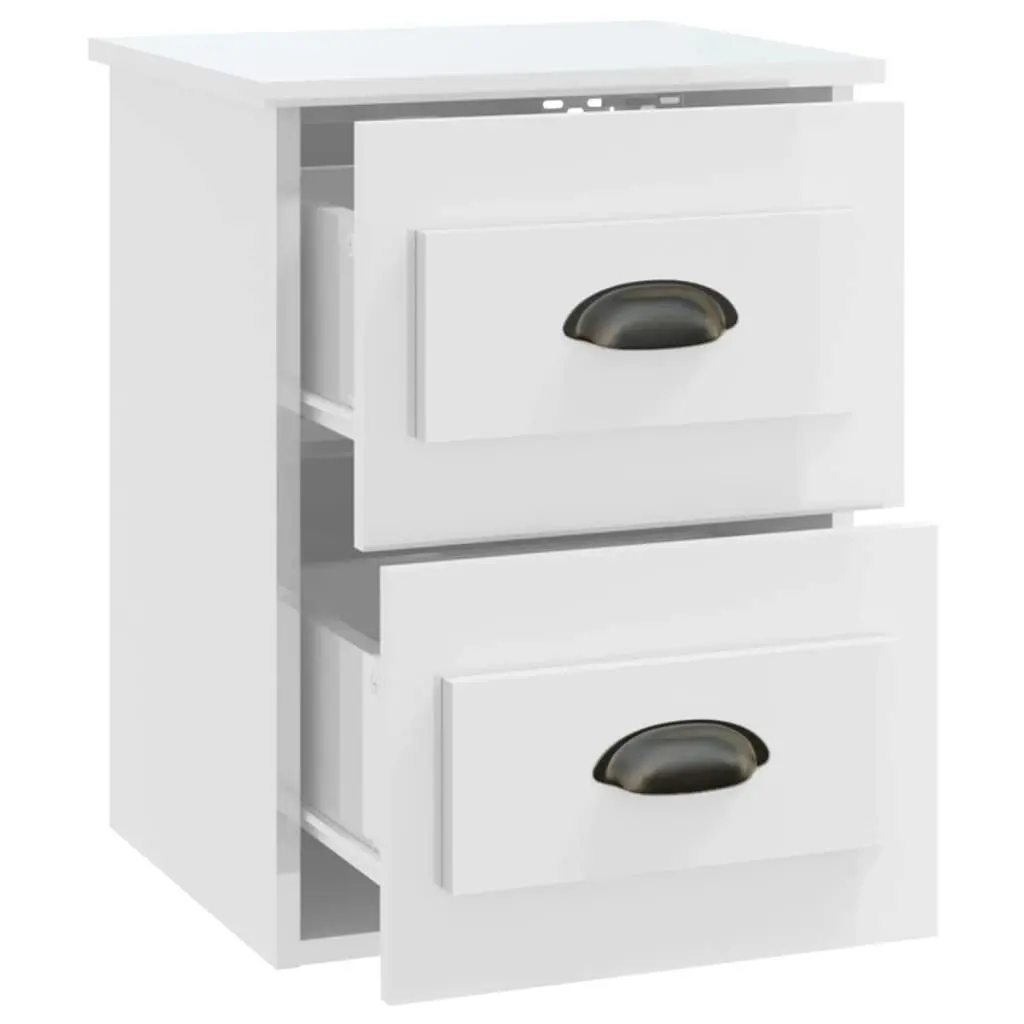 Wall-mounted Bedside Cabinets 2 pcs High Gloss White 41.5x36x53cm 816397