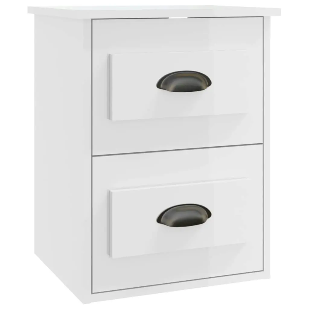 Wall-mounted Bedside Cabinets 2 pcs High Gloss White 41.5x36x53cm 816397