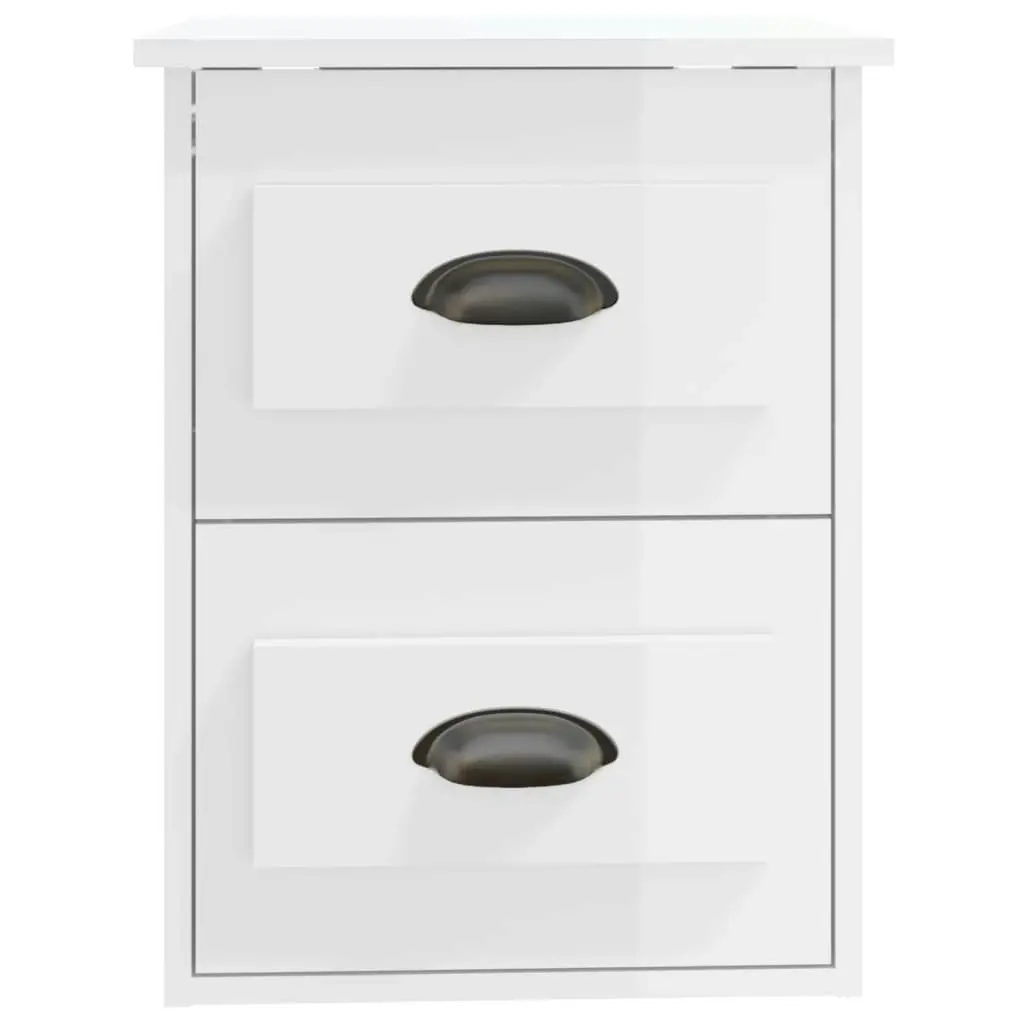 Wall-mounted Bedside Cabinets 2 pcs High Gloss White 41.5x36x53cm 816397