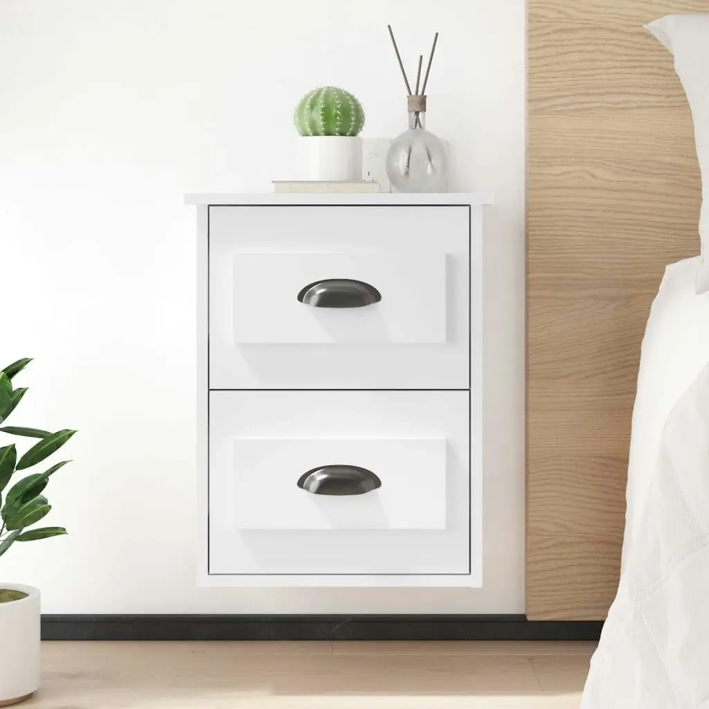 Wall-mounted Bedside Cabinets 2 pcs High Gloss White 41.5x36x53cm 816397