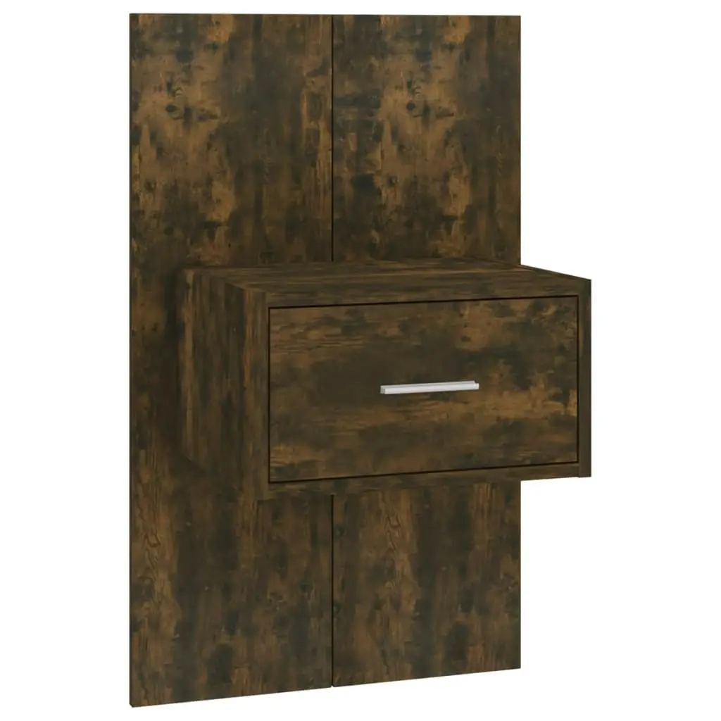 Wall-mounted Bedside Cabinets 2 pcs Smoked Oak 816953