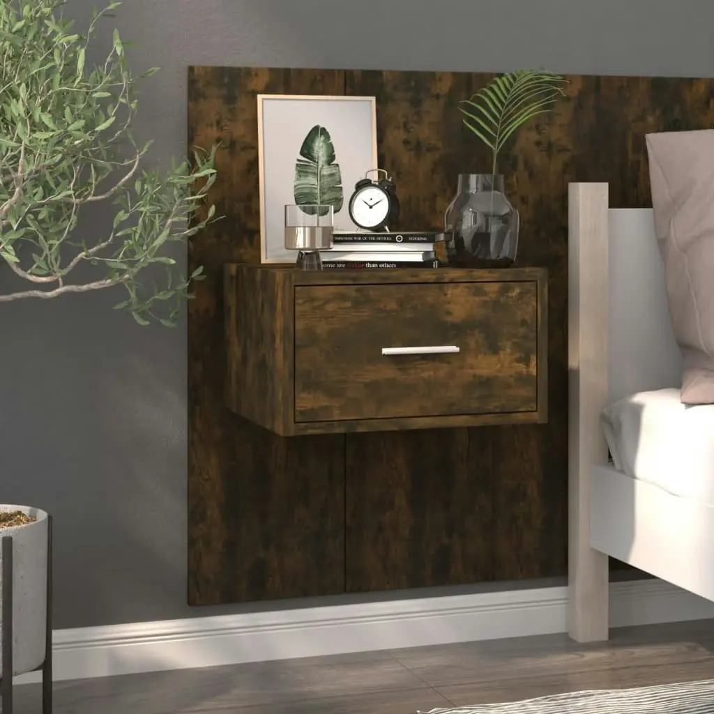 Wall-mounted Bedside Cabinets 2 pcs Smoked Oak 816953