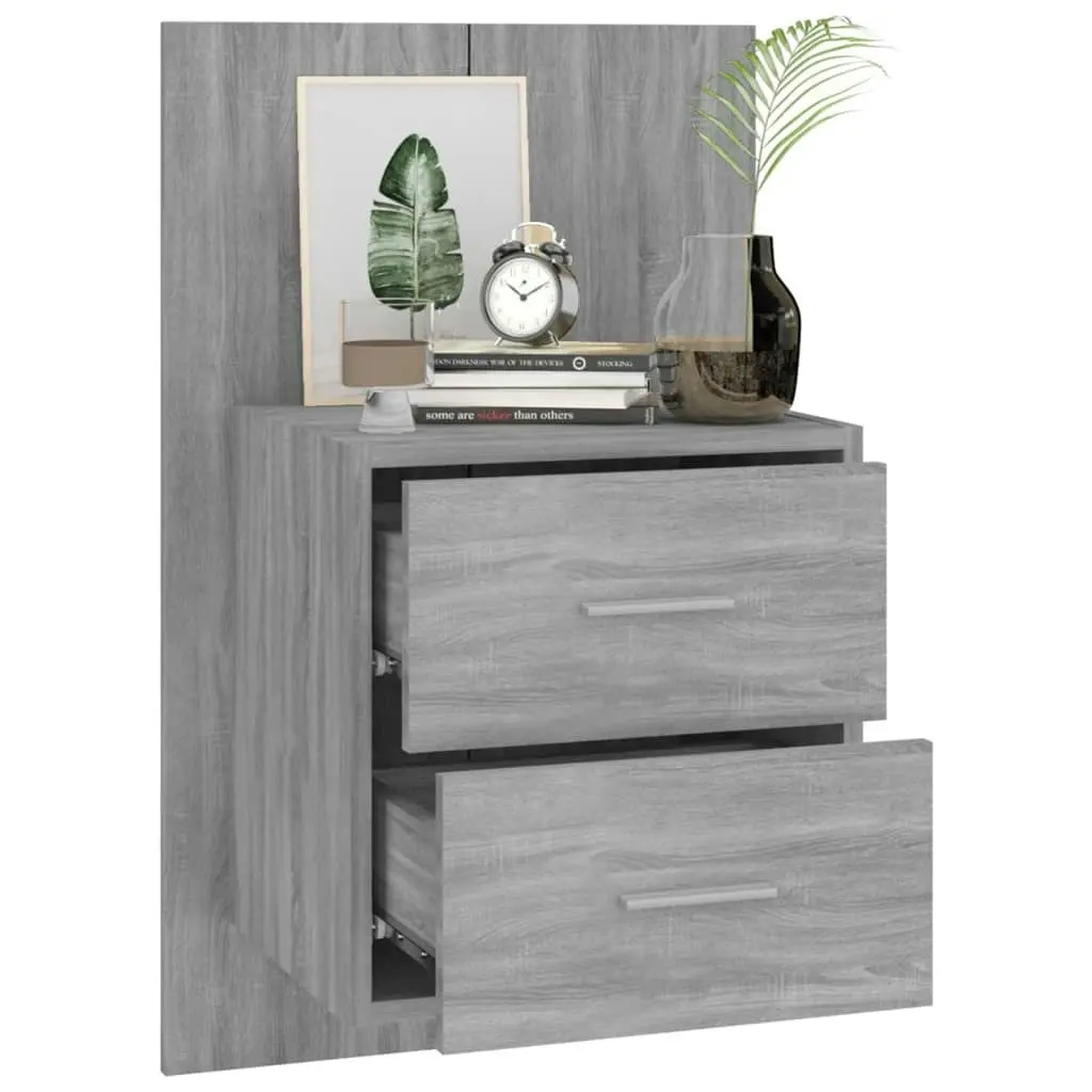 Wall-mounted Bedside Cabinets 2 pcs Grey Sonoma 816961