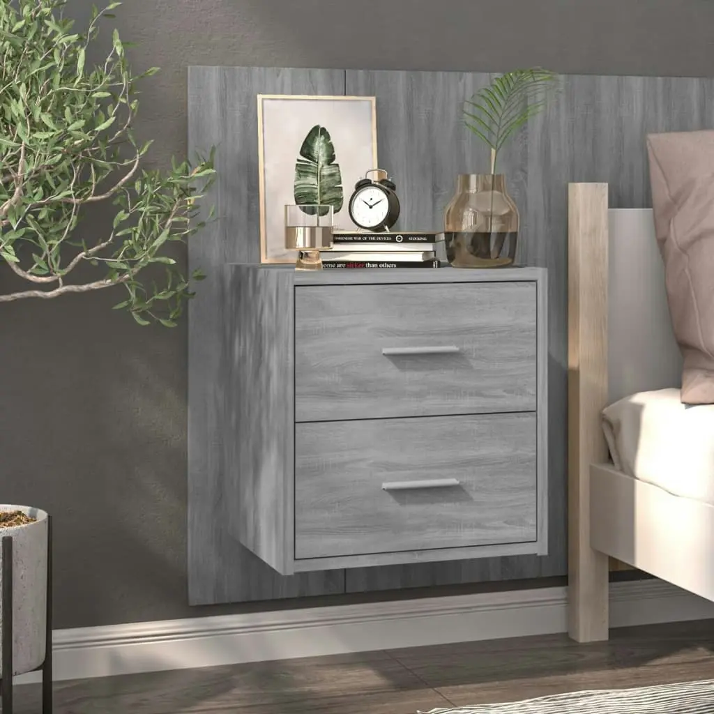 Wall-mounted Bedside Cabinets 2 pcs Grey Sonoma 816961