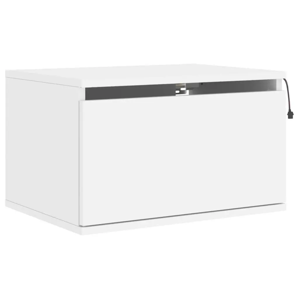 Wall-mounted Bedside Cabinets with LED Lights 2 pcs White 836827