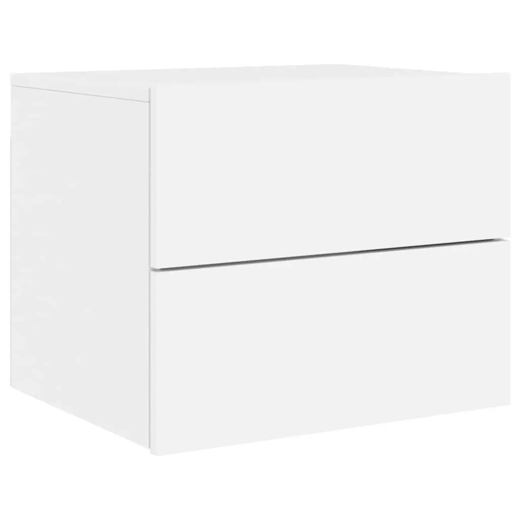 Wall-mounted Bedside Cabinets with LED Lights 2 pcs White 836813