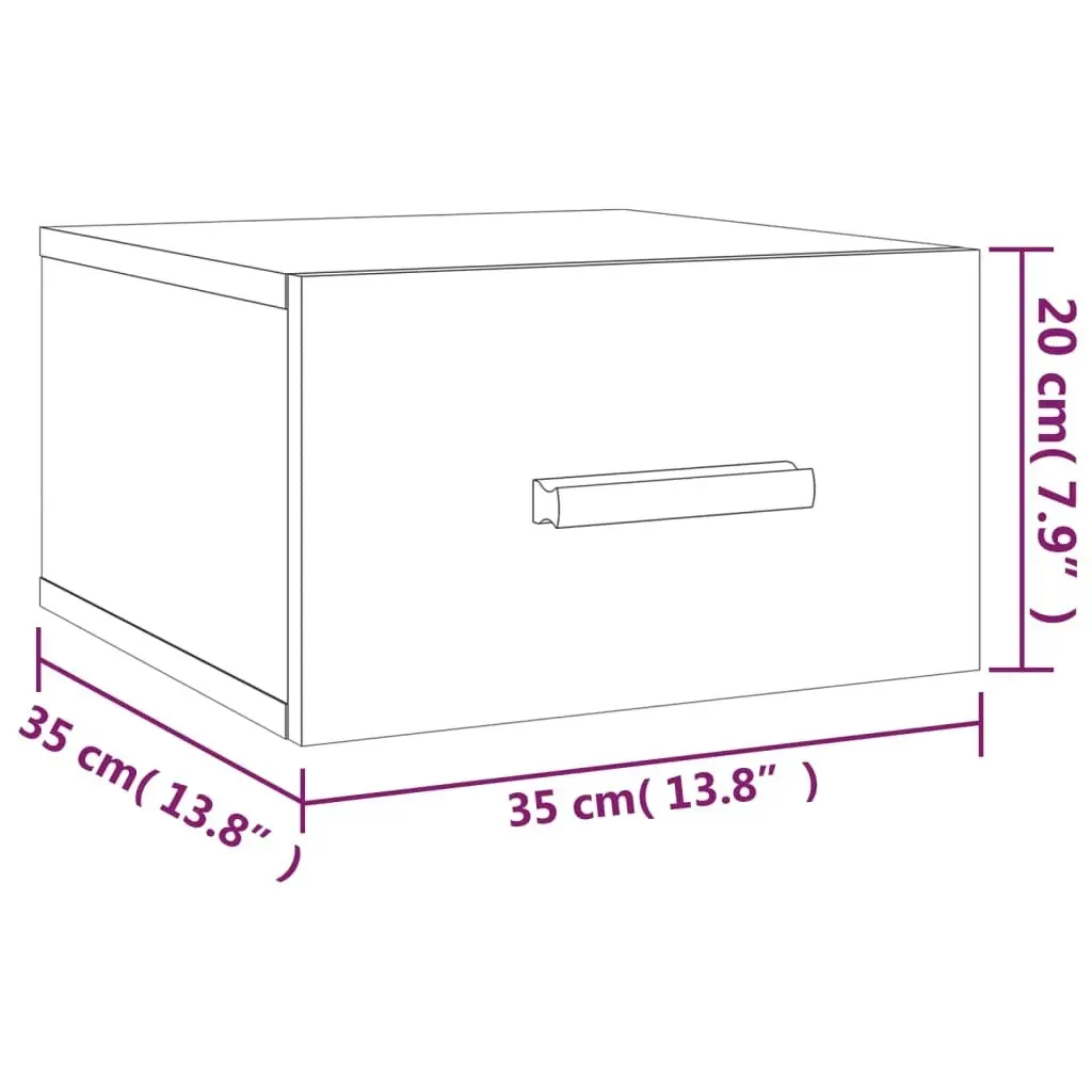 Wall-mounted Bedside Cabinets 2 pcs White 35x35x20 cm 812835