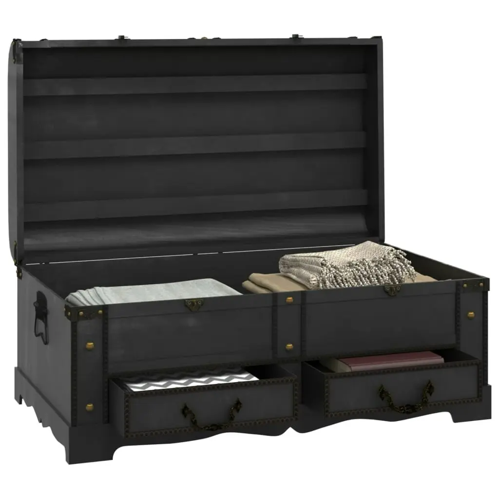 Wooden Treasure Chest Large Black 60797