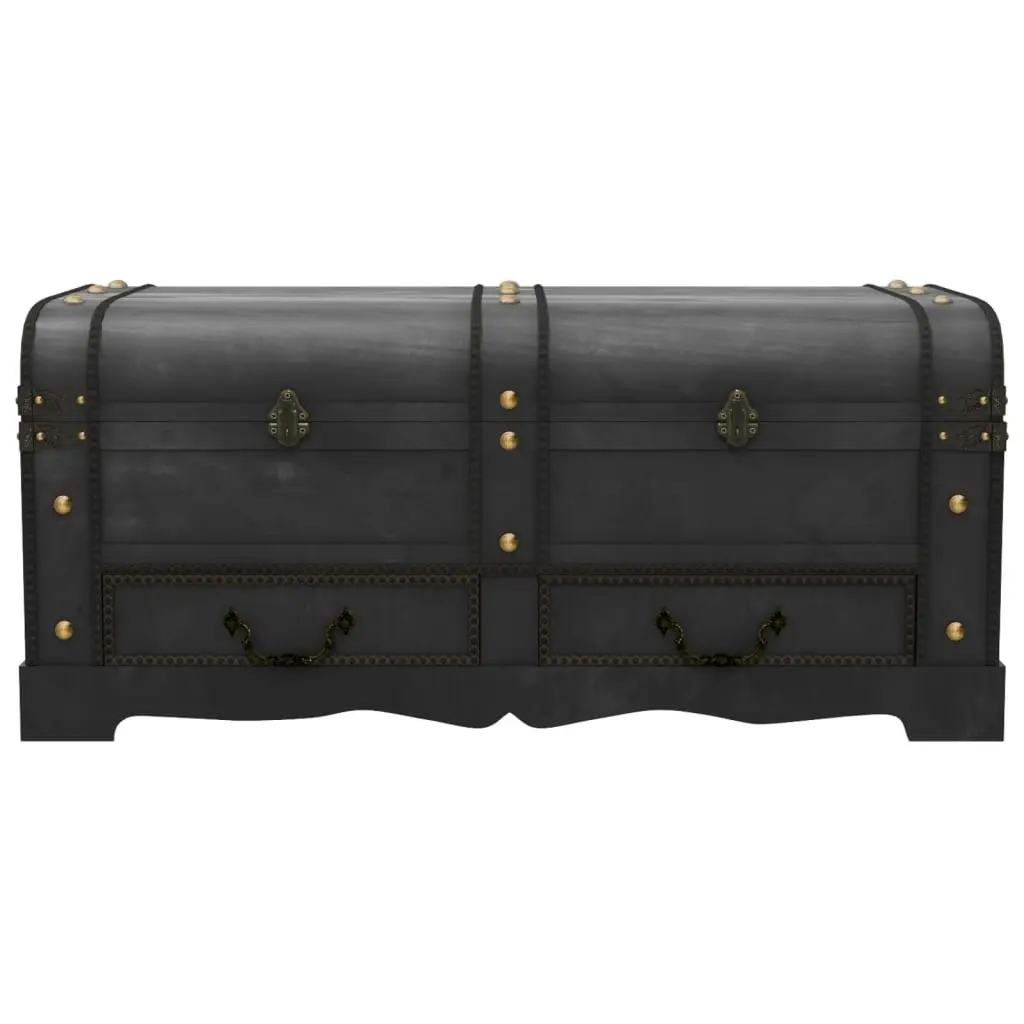 Wooden Treasure Chest Large Black 60797