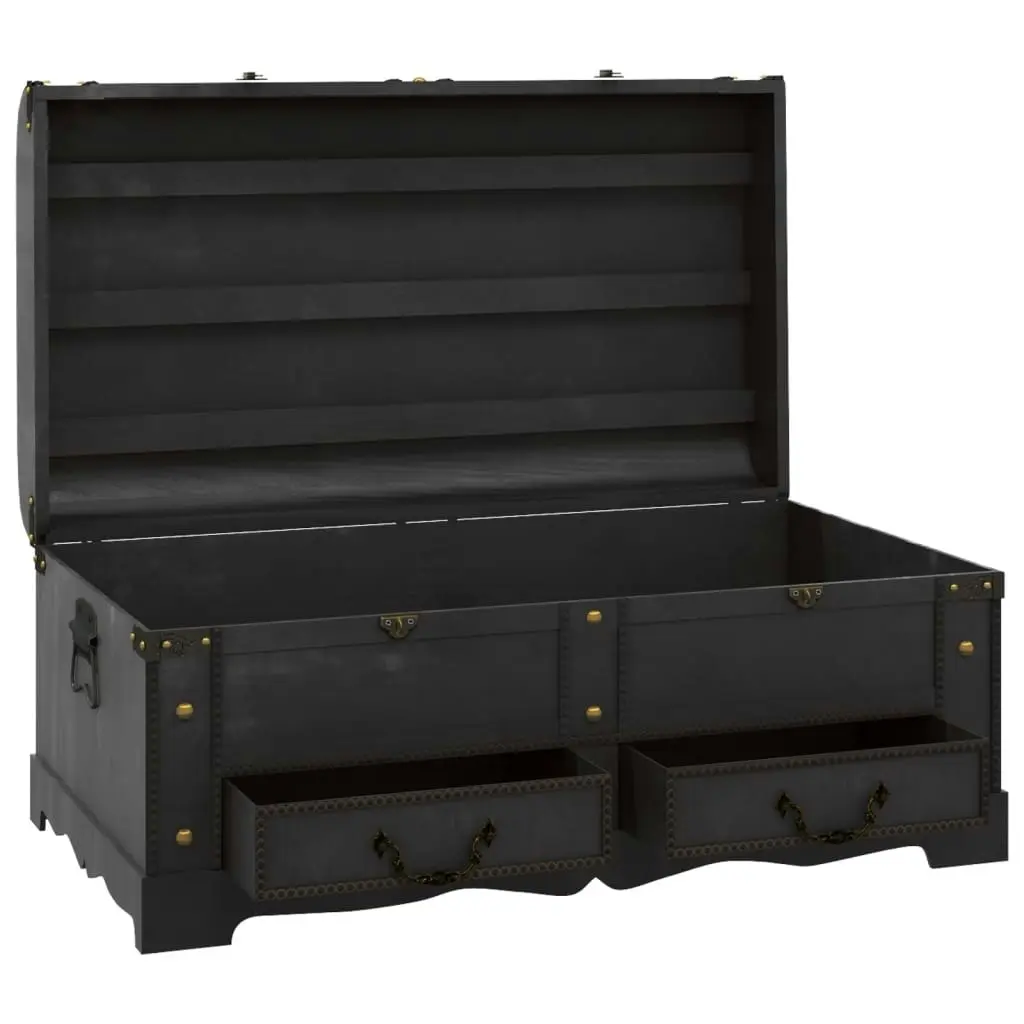 Wooden Treasure Chest Large Black 60797