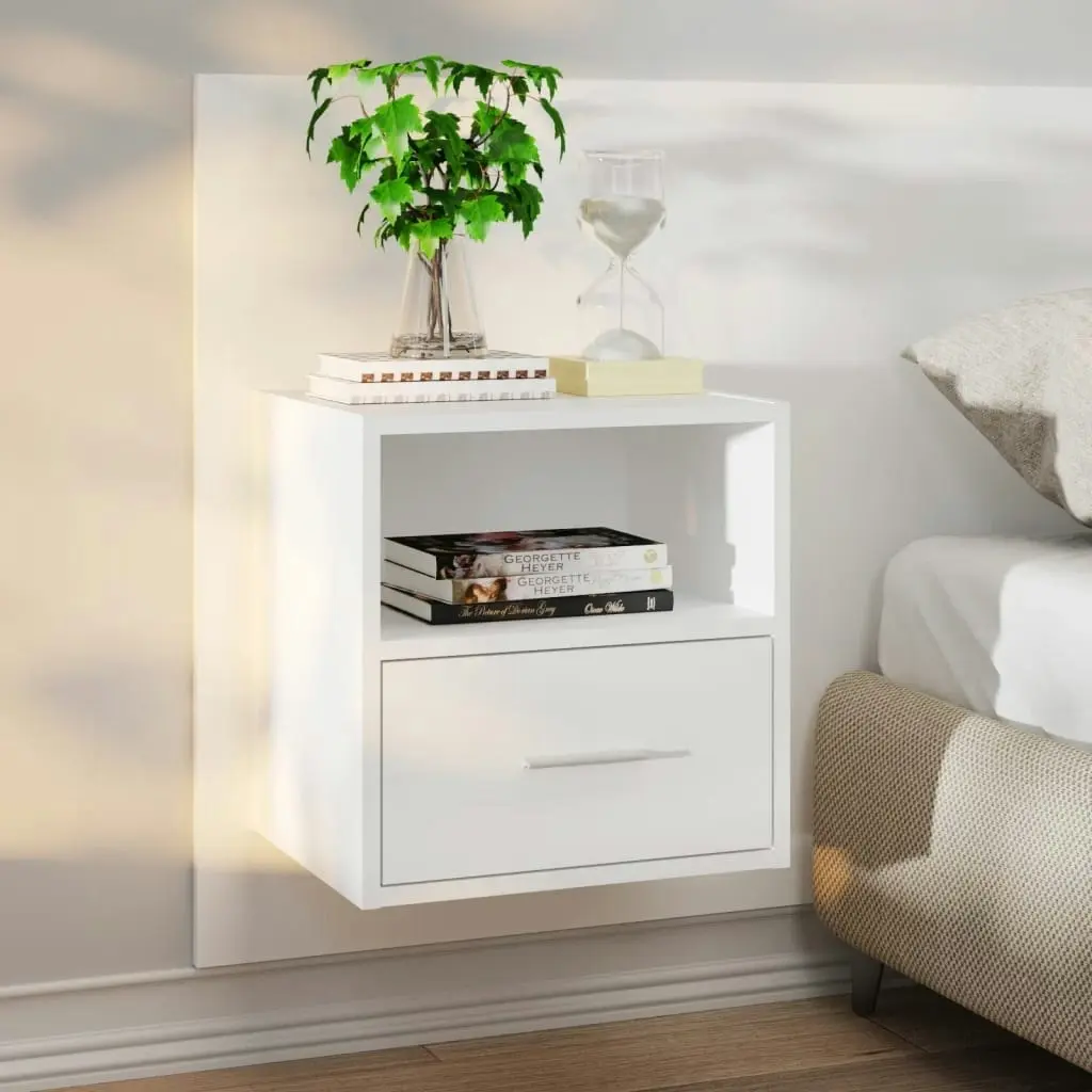 Wall-mounted Bedside Cabinet White 811007