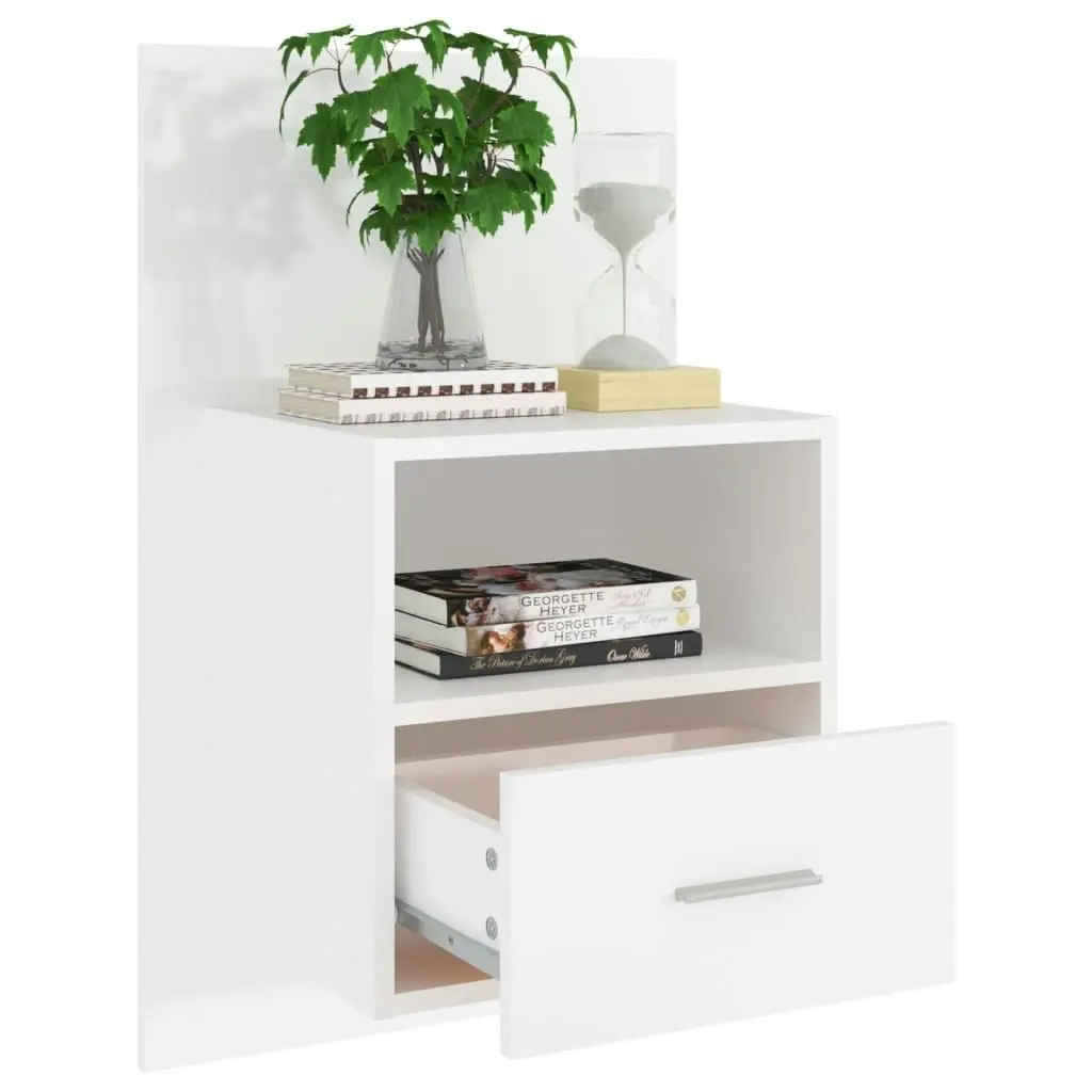 Wall-mounted Bedside Cabinet White 811007