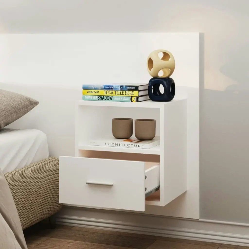 Wall-mounted Bedside Cabinet White 811007