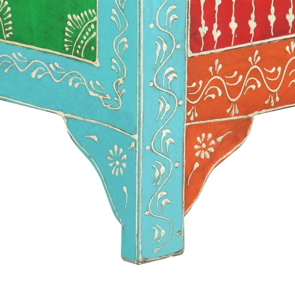 Hand Painted Bedside Cabinet 40x30x50 cm Solid Mango Wood 286157