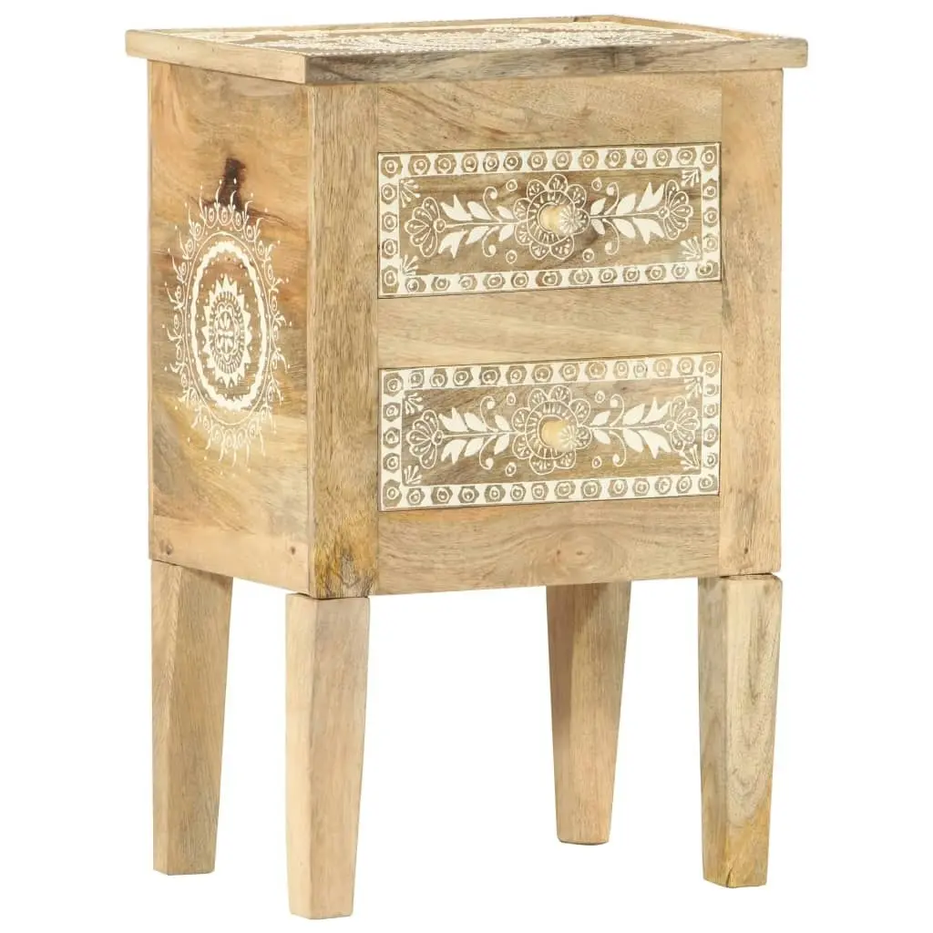 Hand Painted Bedside Cabinet 40x30x60 cm Solid Mango Wood 286161