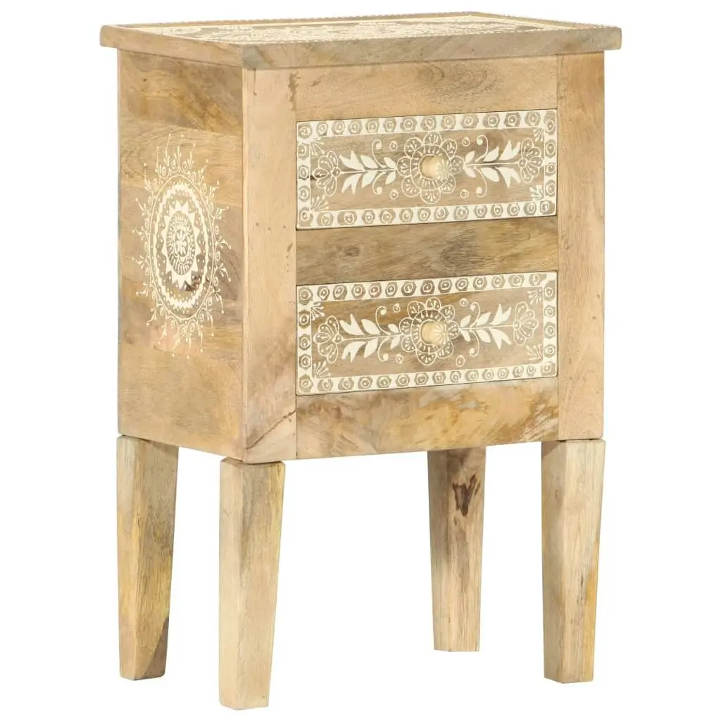 Hand Painted Bedside Cabinet 40x30x60 cm Solid Mango Wood 286161