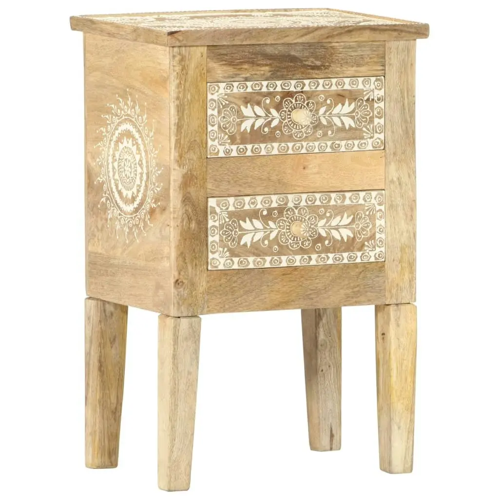 Hand Painted Bedside Cabinet 40x30x60 cm Solid Mango Wood 286161