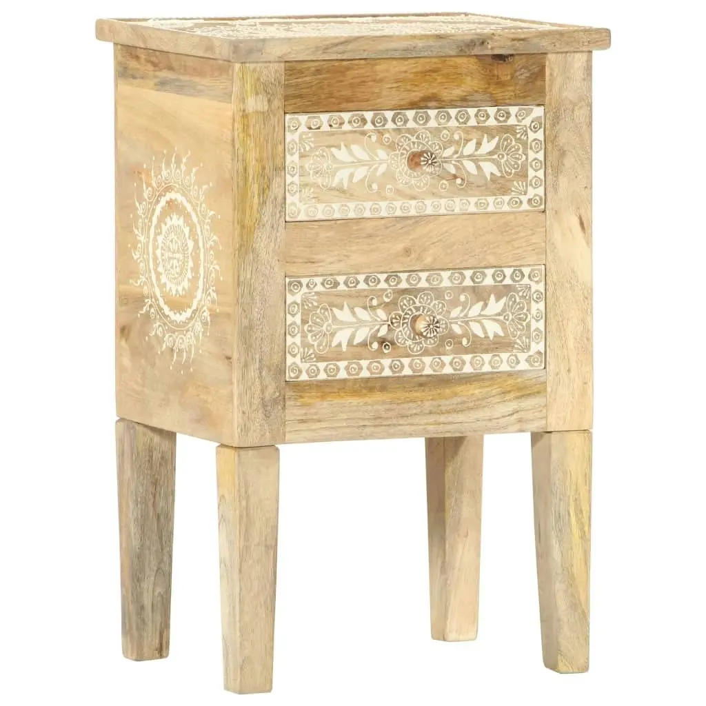 Hand Painted Bedside Cabinet 40x30x60 cm Solid Mango Wood 286161