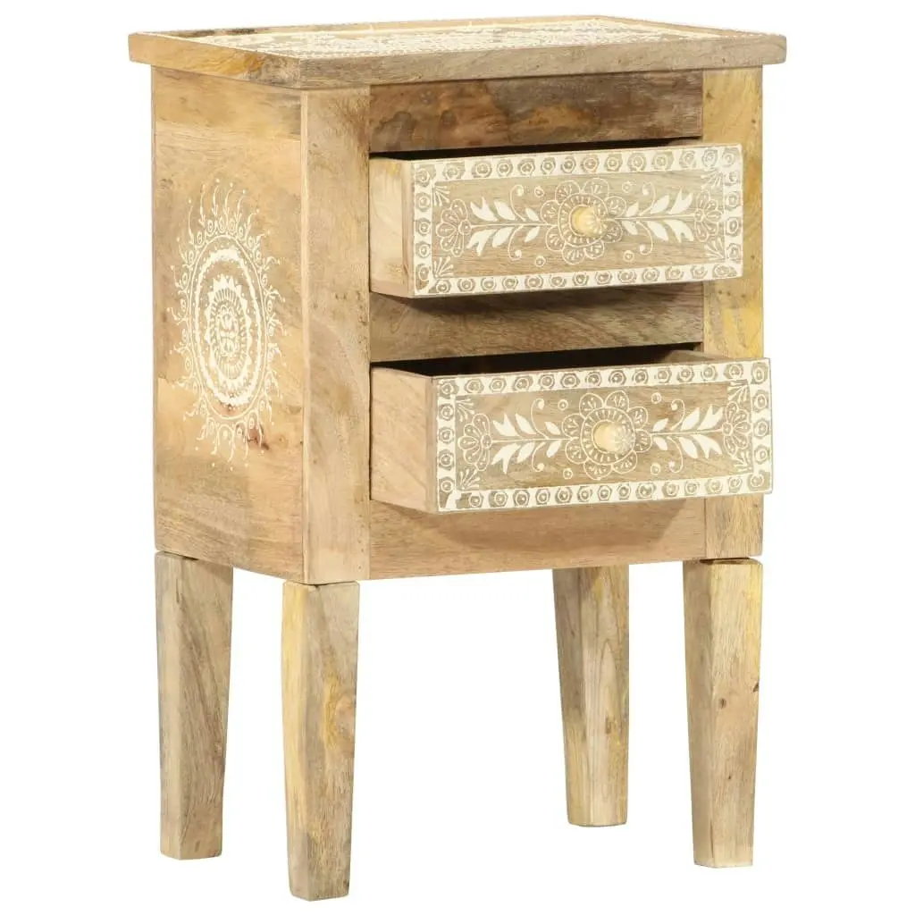 Hand Painted Bedside Cabinet 40x30x60 cm Solid Mango Wood 286161