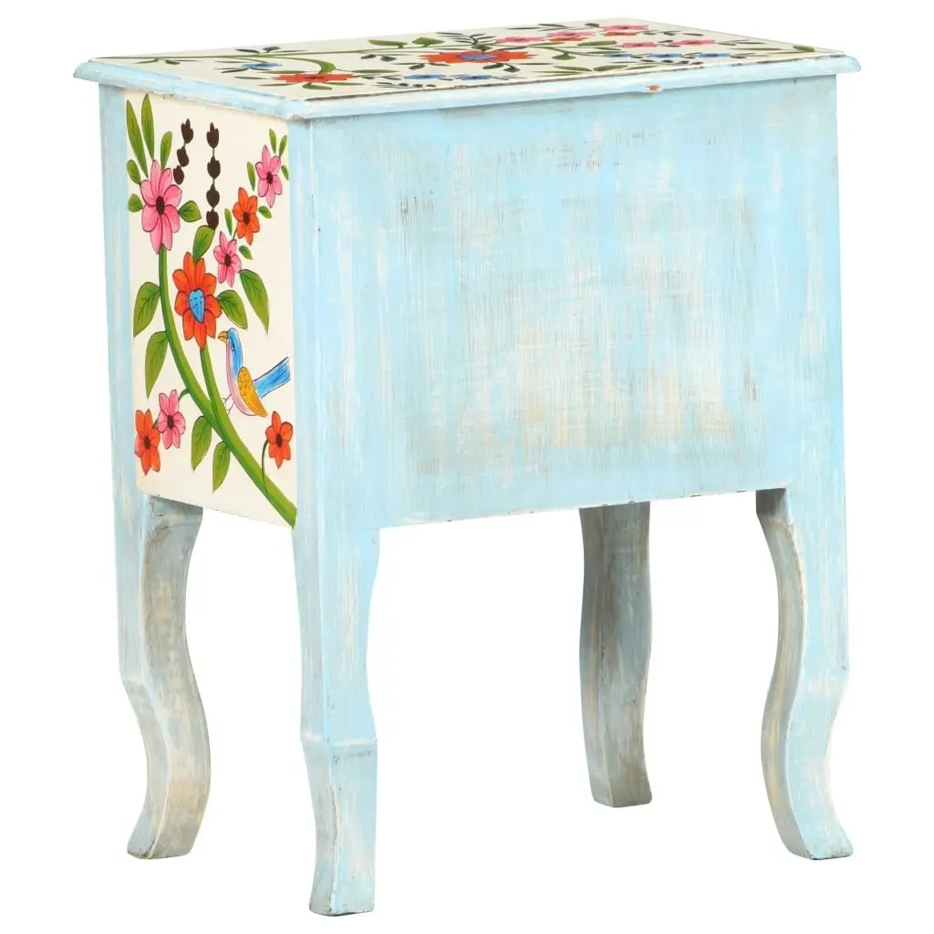 Hand Painted Bedside Cabinet 40x30x50 cm Solid Mango Wood 323541