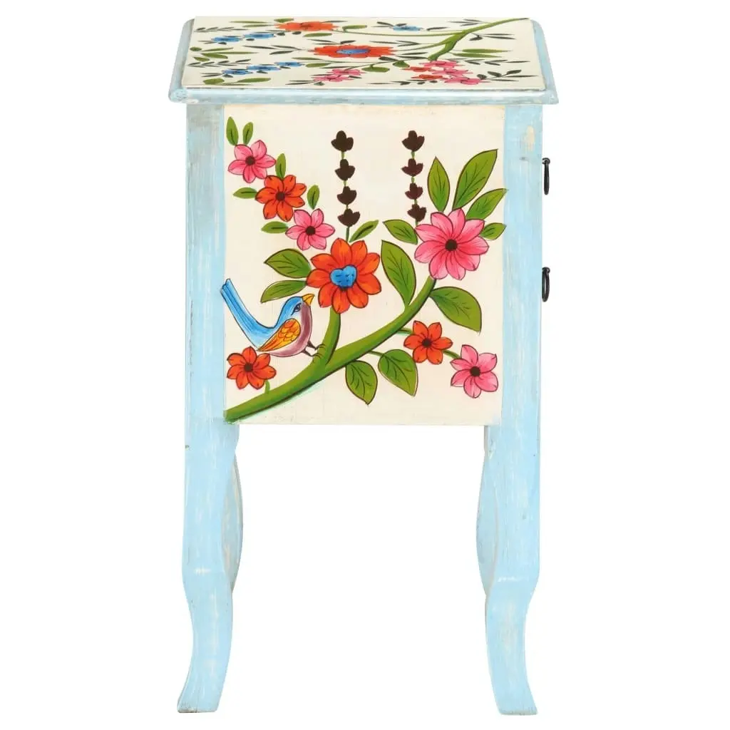 Hand Painted Bedside Cabinet 40x30x50 cm Solid Mango Wood 323541