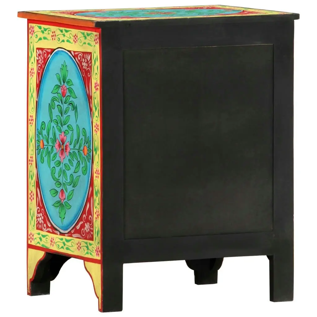 Hand Painted Bedside Cabinet 40x30x50 cm Solid Mango Wood 286158