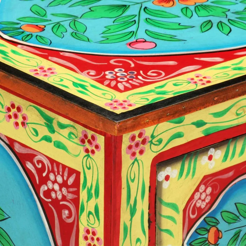 Hand Painted Bedside Cabinet 40x30x50 cm Solid Mango Wood 286158