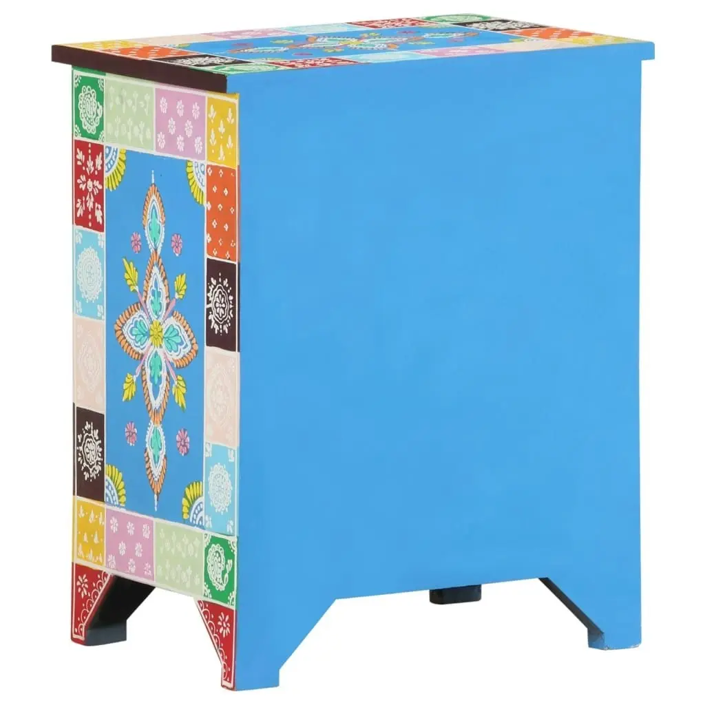 Hand Painted Bedside Cabinet 40x30x50 cm Solid Mango Wood 321666