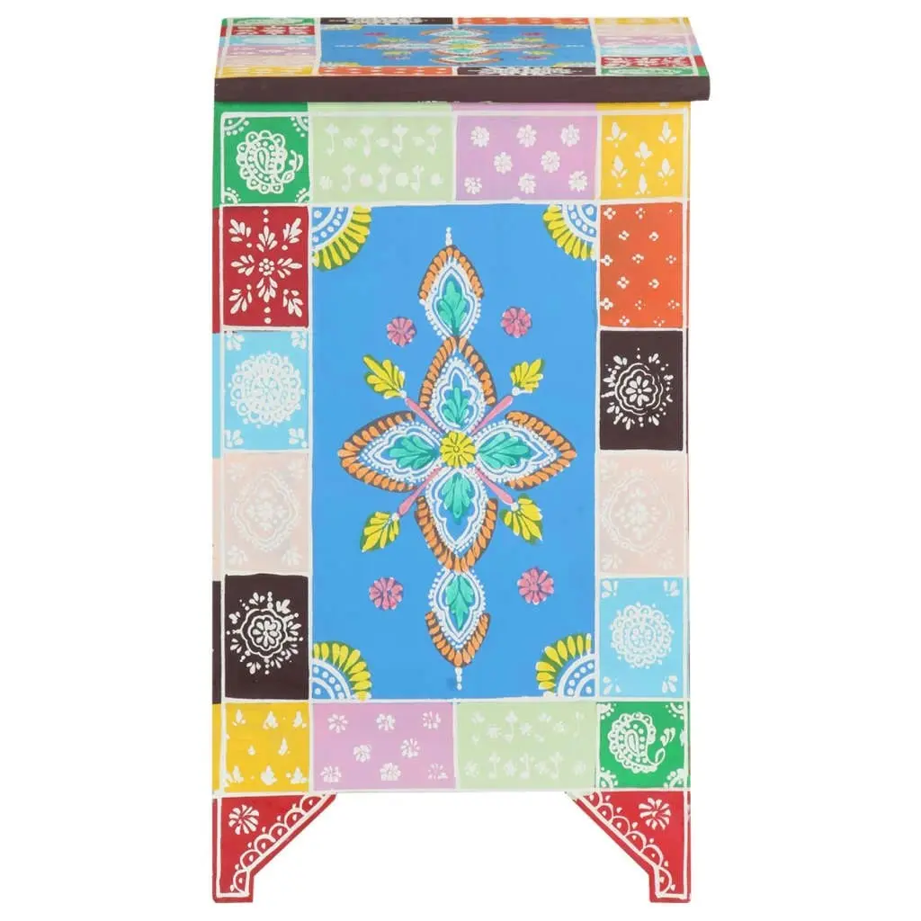 Hand Painted Bedside Cabinet 40x30x50 cm Solid Mango Wood 321666