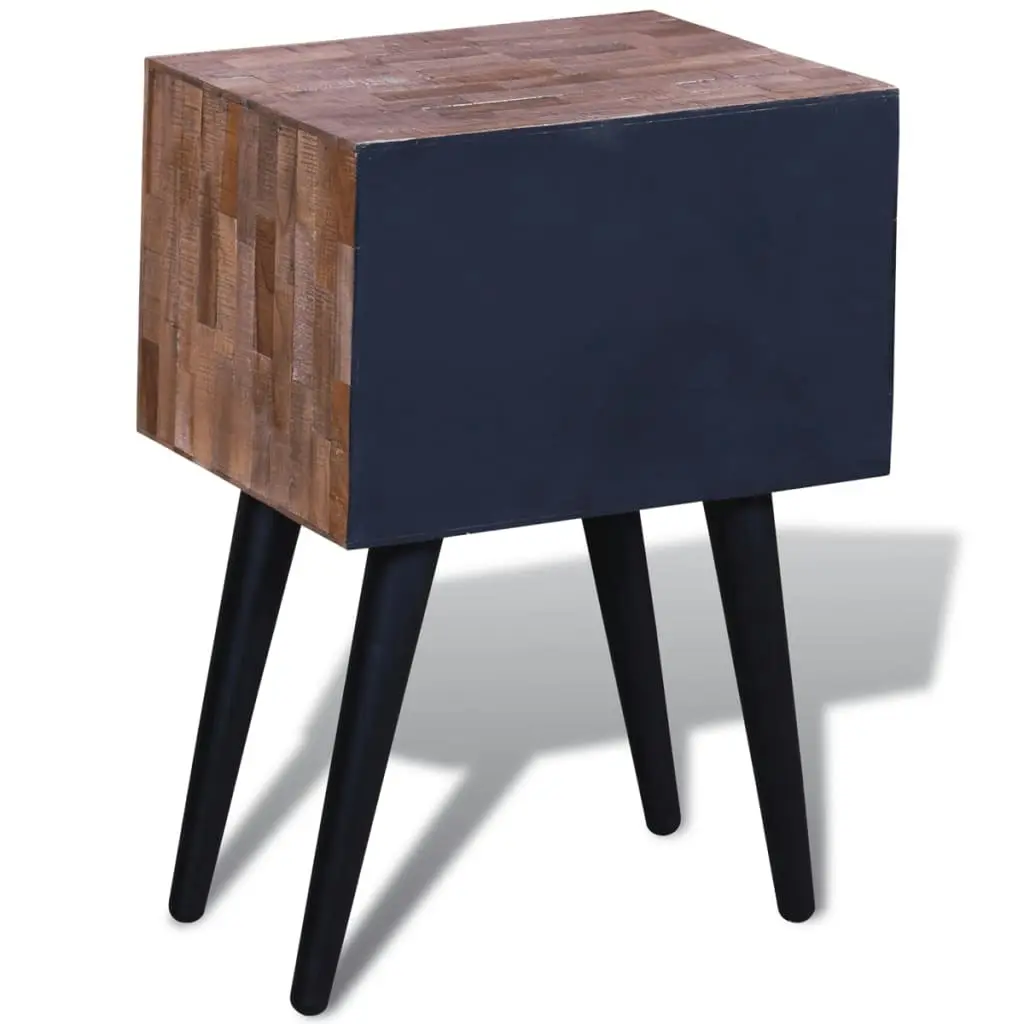 Nightstand with 2 Drawers Reclaimed Teak Wood 241711