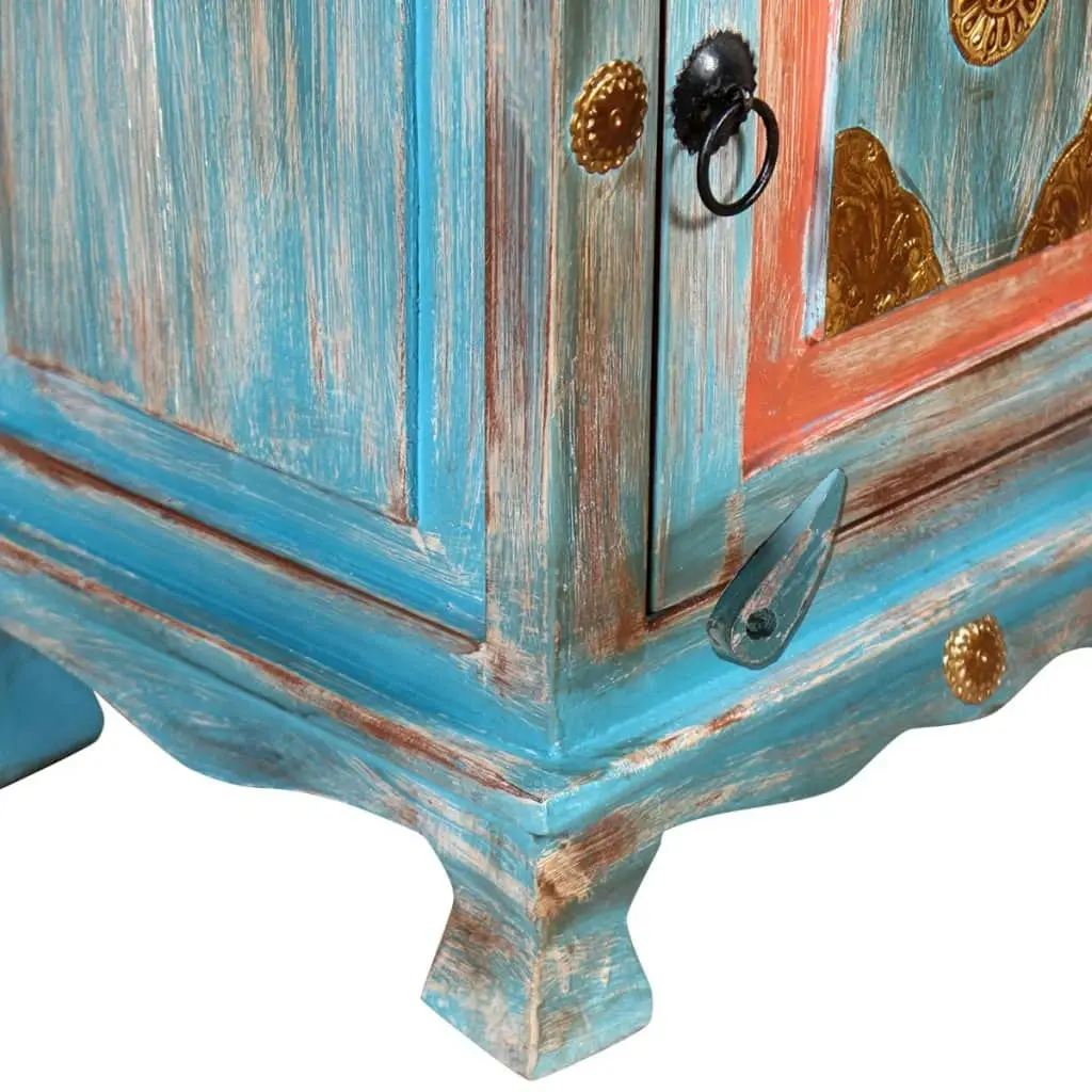 Nightstand Solid Mango Wood Blue 243970