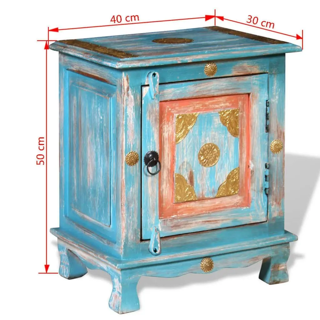 Nightstand Solid Mango Wood Blue 243970